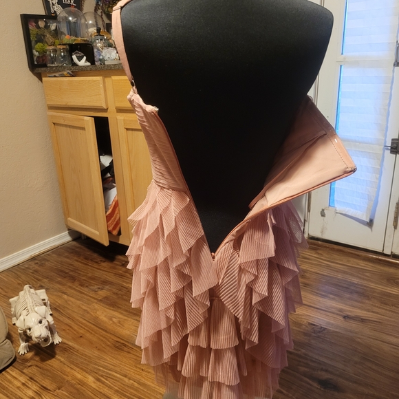 BCBGMaxAzria One-Shoulder Ruffled Dress in Pink - Picture 2 of 7